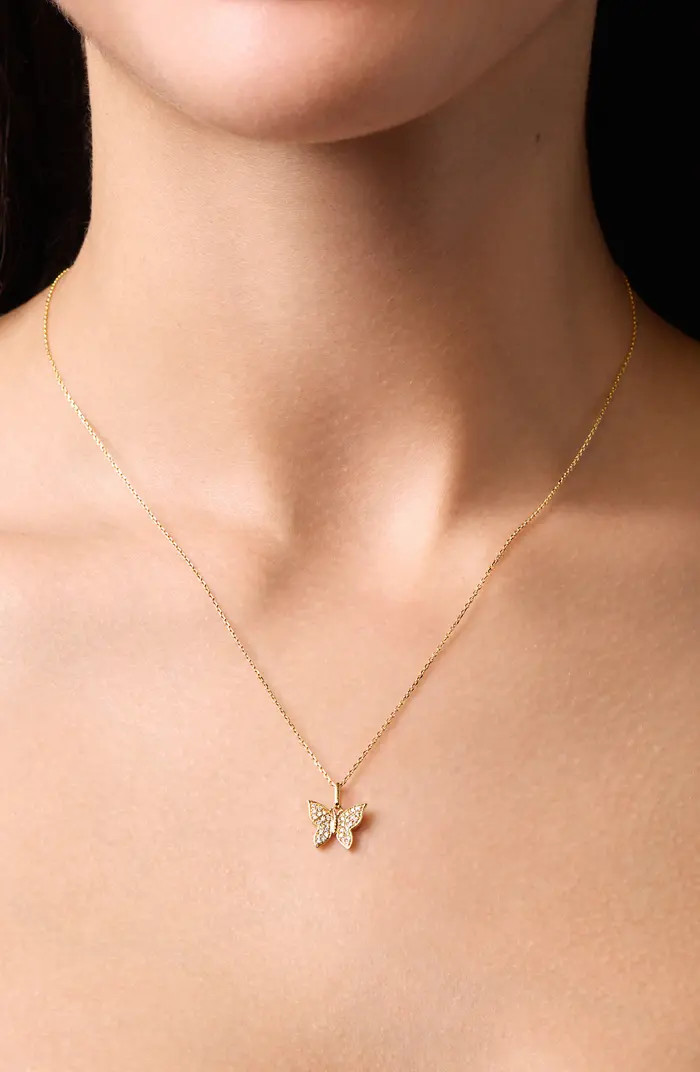 BL Icon Pavé Diamond Butterfly Pendant Necklace | Nordstrom