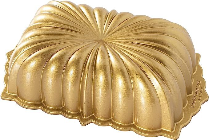 Nordic Ware Classic Fluted Cast Loaf Pan, 6 Cup Capacity, Gold | Amazon (US)