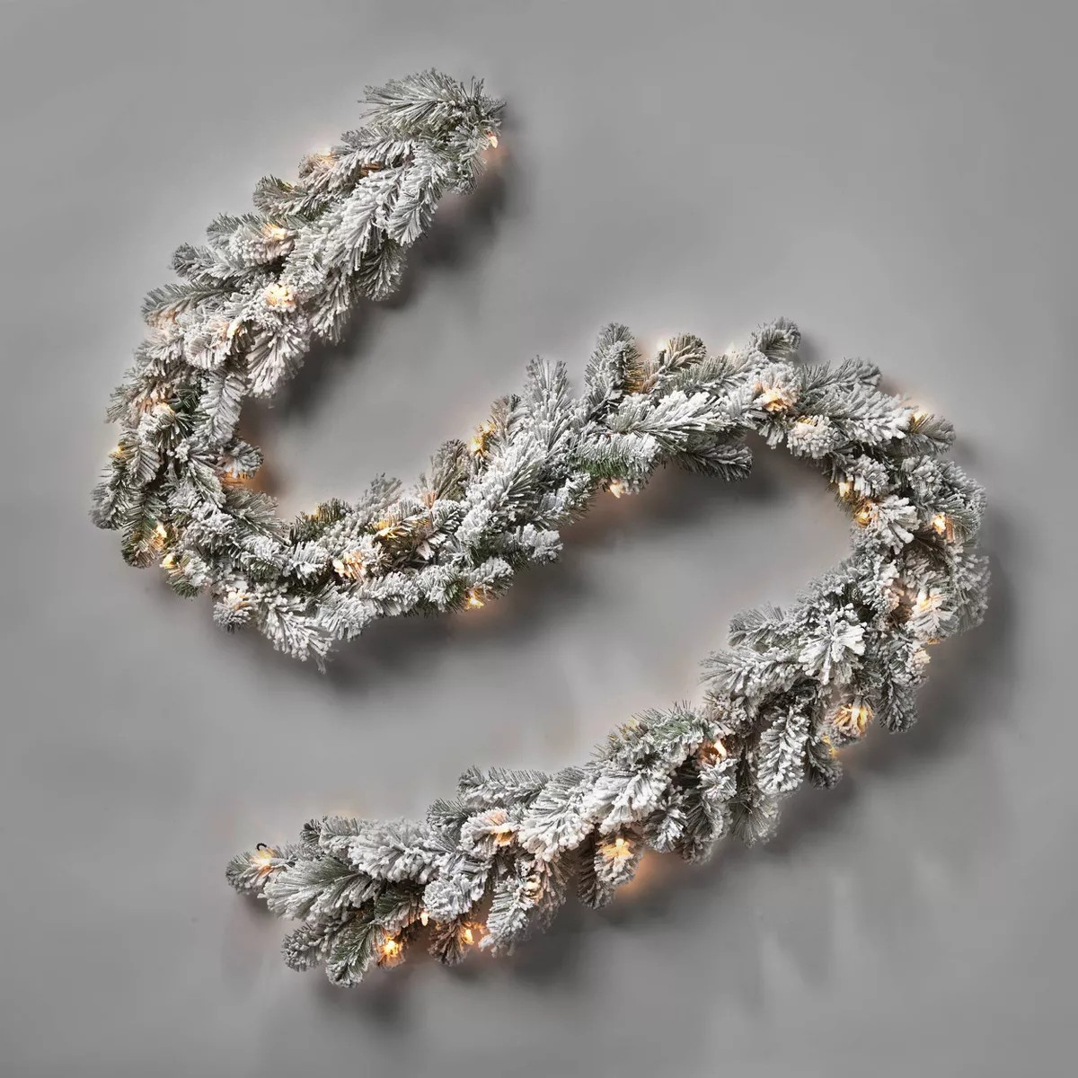 9ft Pre-lit Flocked Cashmere Artificial Christmas Garland Clear Lights - Wondershop™ | Target