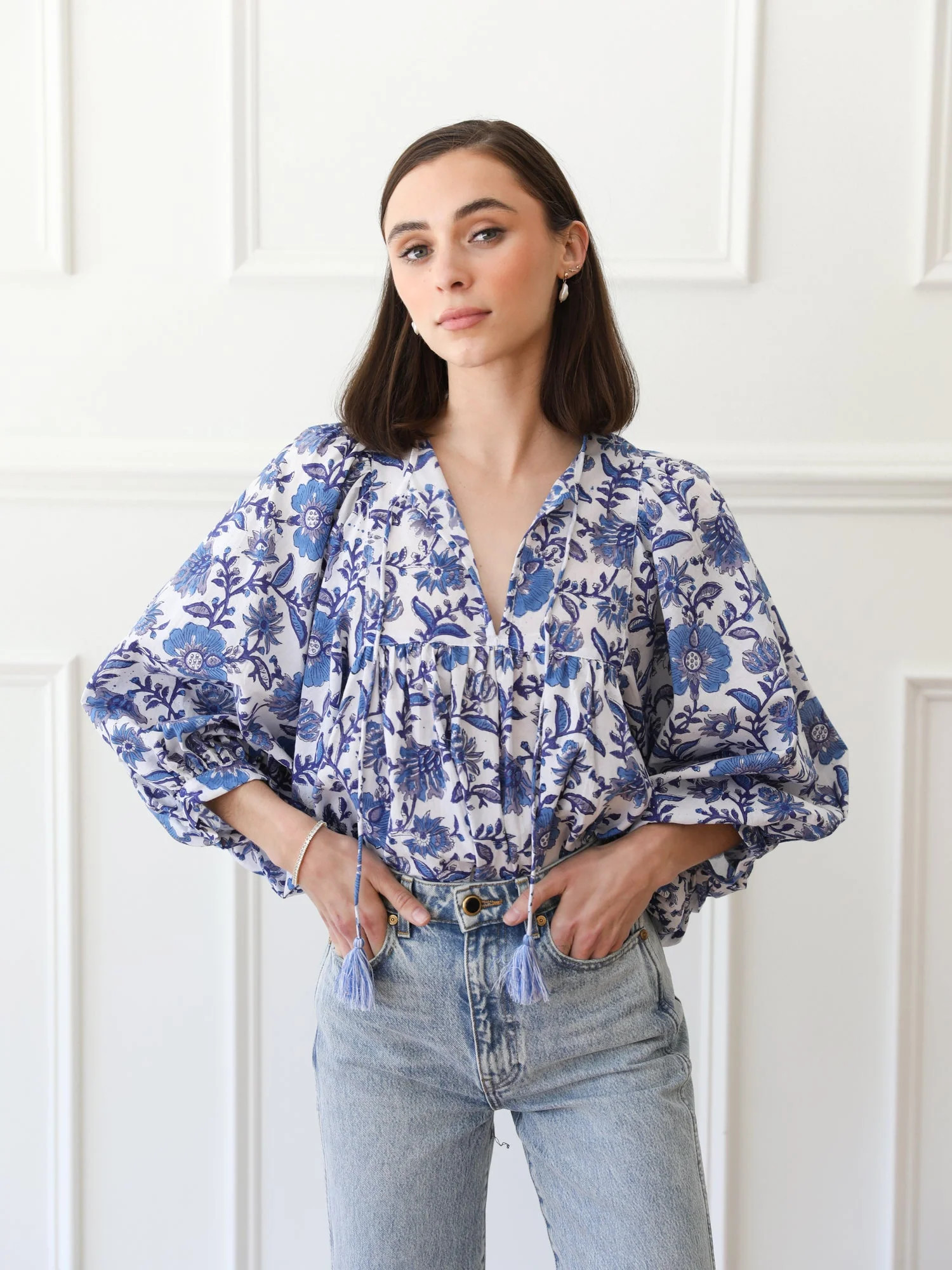 Charlie Top in Blue Floral | Mille