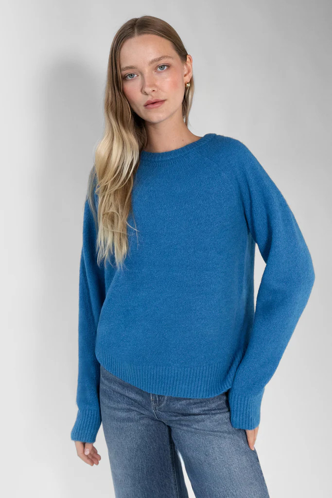 BLUE CREWNECK SWEATER | OAK + FORT
