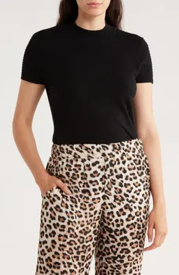 T Tahari Mock Neck Short Sleeve Knit Sweater in Dark Teal at Nordstrom Rack, Size Small | Nordstrom Rack