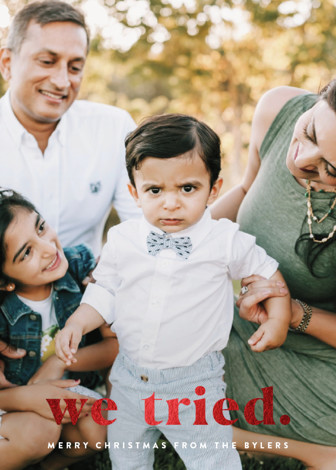 "we tried" - Customizable Foil-pressed Holiday Cards in White by peony papeterie. | Minted