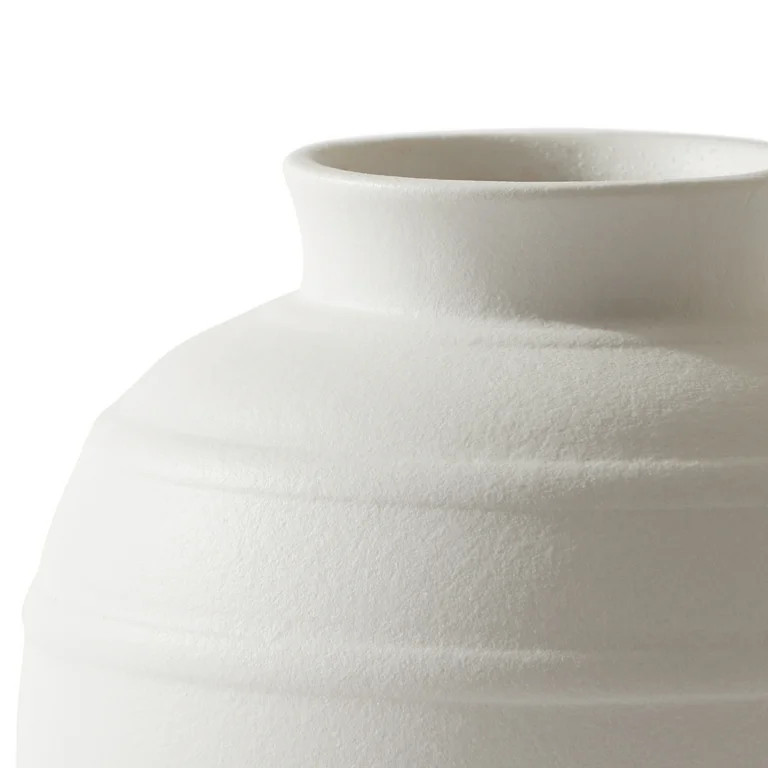 Better Homes & Gardens White 8-Inch Textured Ribbed Ceramic Vase | Walmart (US)