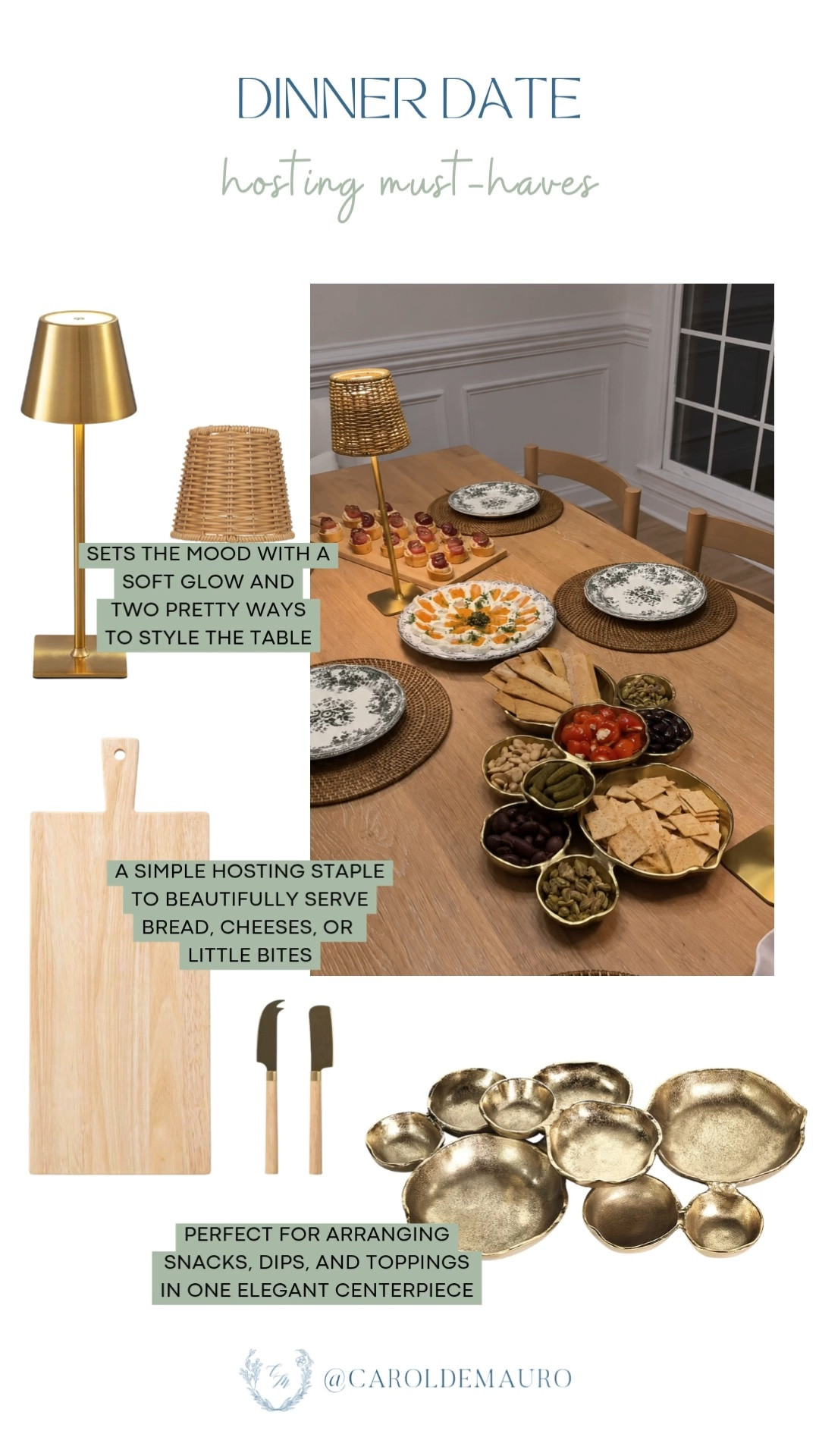 dinner date, at home date, hosting must-haves, cordless lamp, woven lamp shade, cheese board, wooden bread board, serving plates, hosting essentials, tablescape, table setting

#LTKHome #LTKfoodie