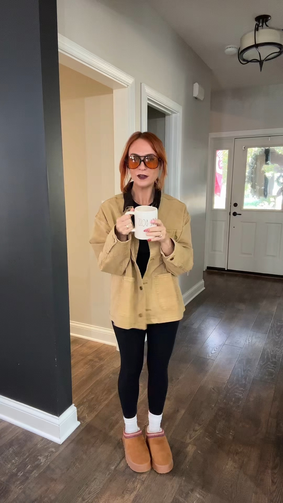 Mom outfit - everyday outfit - khaki jacket - mom style - mom look - black leggings - casual style - thanksgiving outfit - thanksgiving look - petite looks - petite style - 12th tribe - ootd- khaki 

#LTKmomlife #LTKootd #LTKPetite