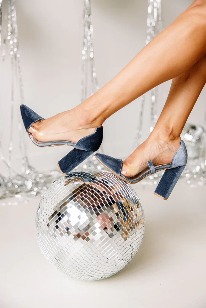 It's A Date Ice Blue Velvet Heels | The Mint Julep Boutique