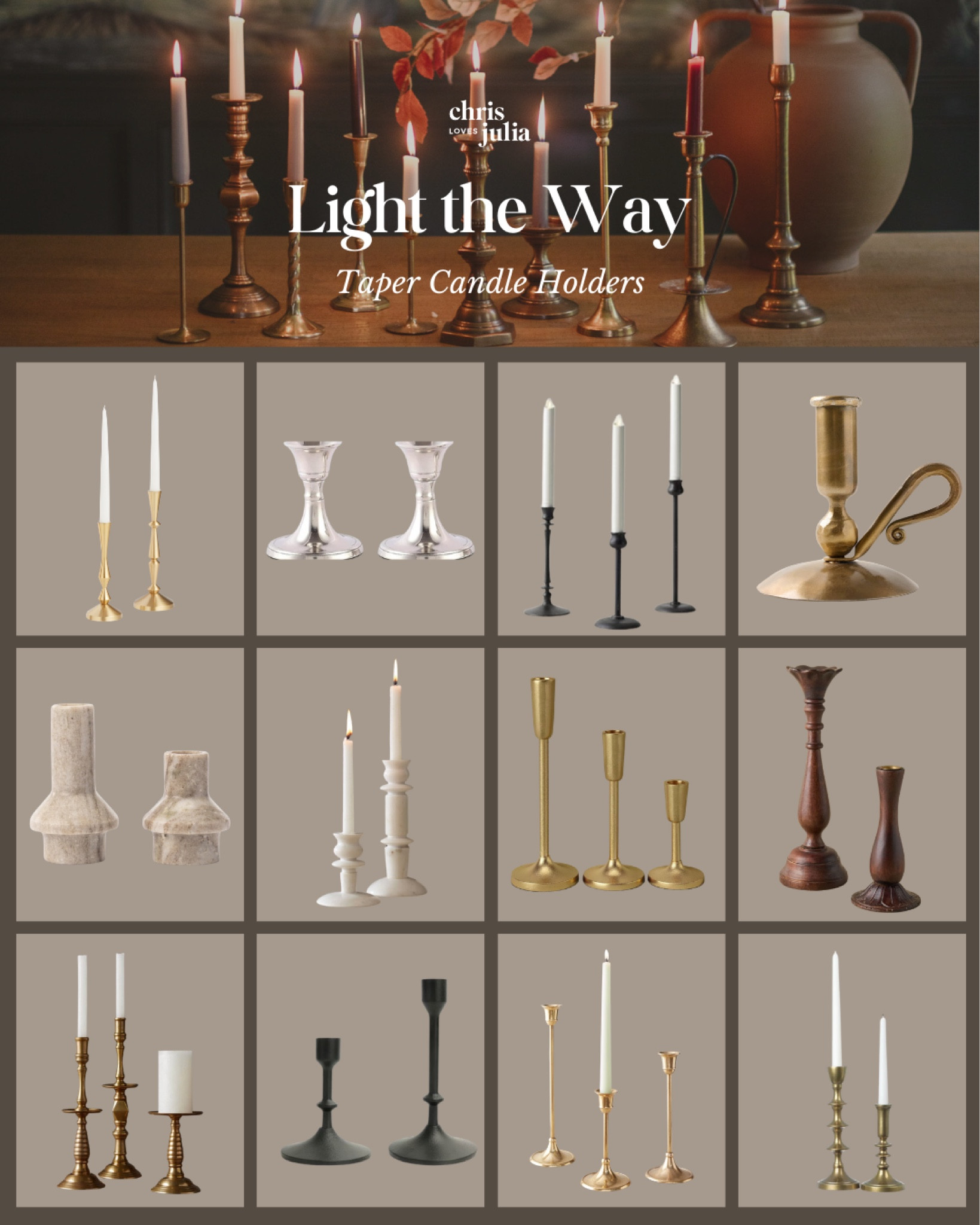 It’s no secret that I love a group of candlesticks on a mantle or a dining table, it sets the perfect mood for fall! Rounding up my taper favorite candle holders below 🖤 

#LTKFindsUnder50 #LTKSeasonal #LTKHome