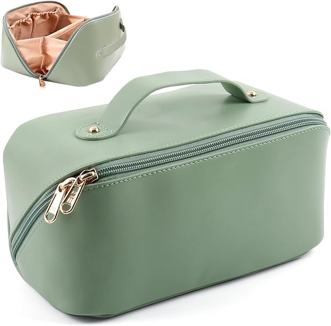 MAMUNU Large Capacity Cosmetic Bag Travel Cosmetic Storage Bag with Handle Portable Zipper Cosmet... | Amazon (UK)