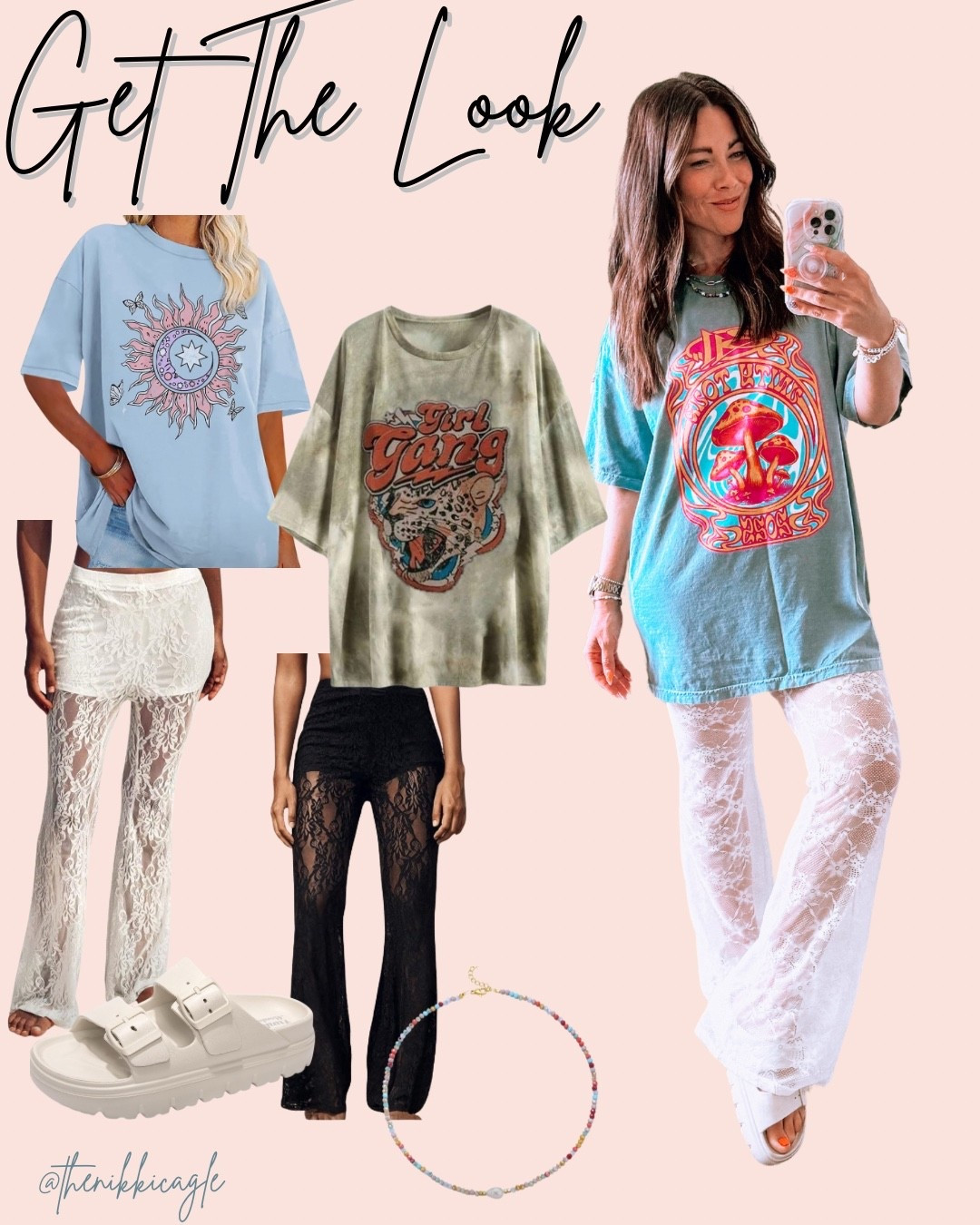 This look is so dang versatile because you can dress it down for a travel look or dress it up for a festival or concert look. Can’t go wrong with an oversized tee and lace flares. 

Amazon. Amazon finds. Summer outfit  

#LTKFindsUnder50 #LTKStyleTip #LTKOver40