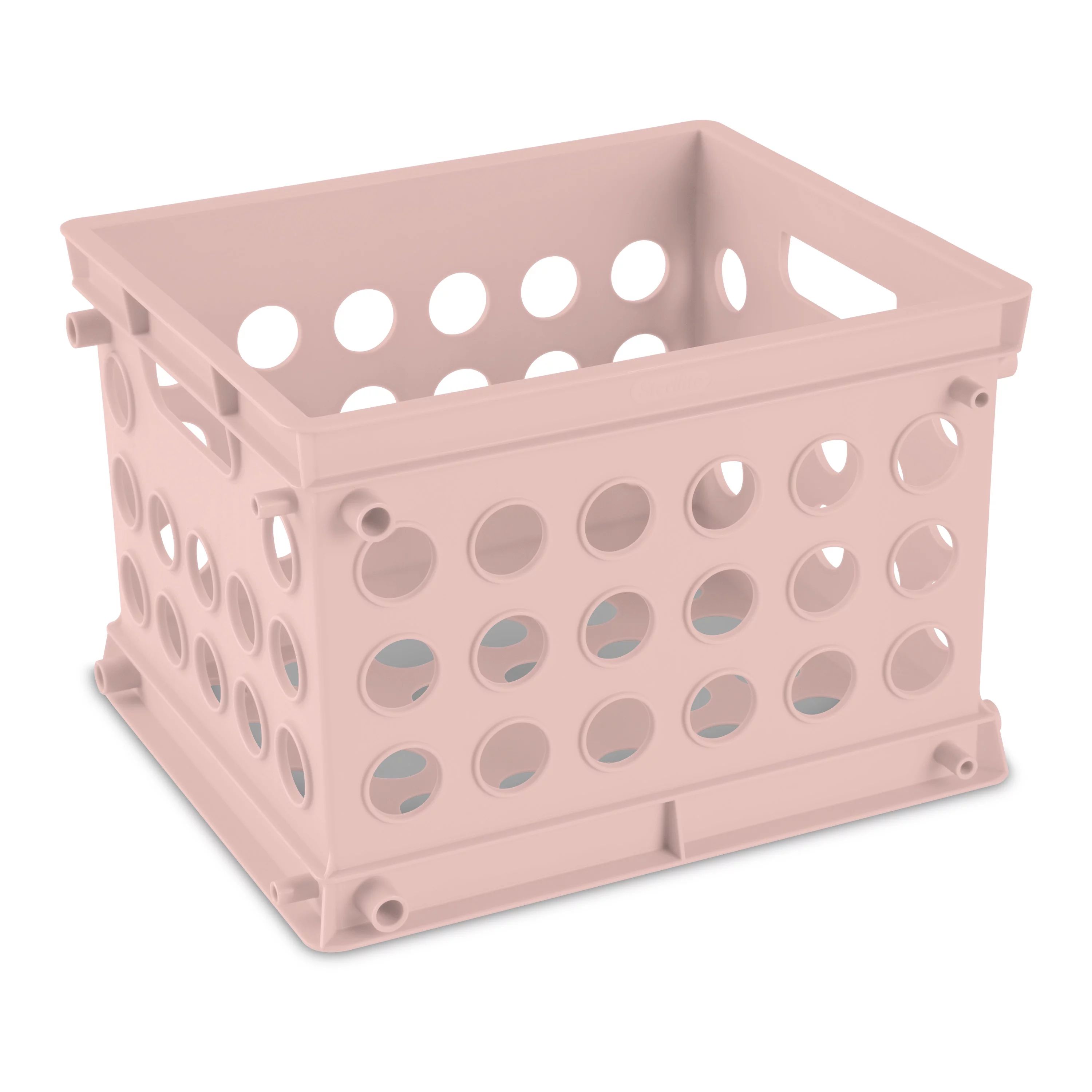 Sterilite Mini Crate Plastic, Blush Pink - Walmart.com | Walmart (US)