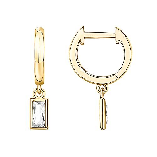 PAVOI 14K Gold Plated S925 Sterling Silver Post Lightweight Drop/Dangle Huggie Earrings for Women |  | Amazon (US)