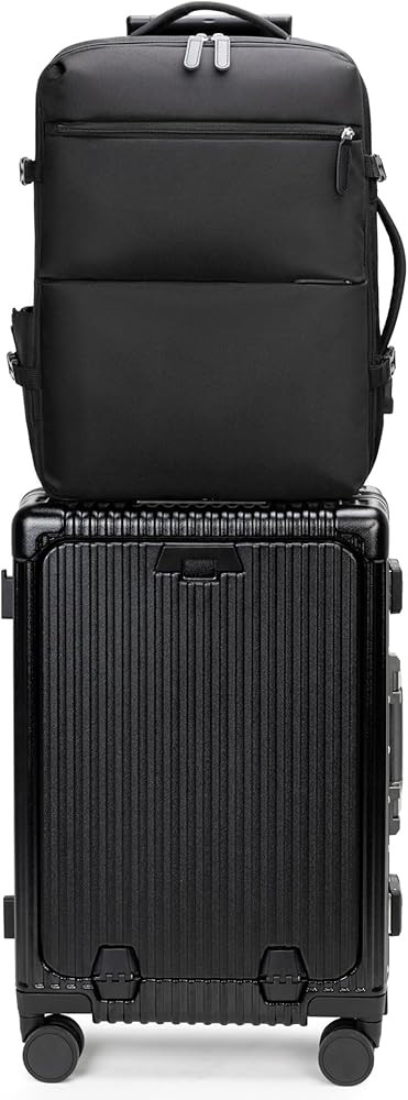 feilario 2 Piece Set 20in Zipperless Aluminium Frame PC Hard Shell Spinner Wheels Luggage, Built-... | Amazon (US)