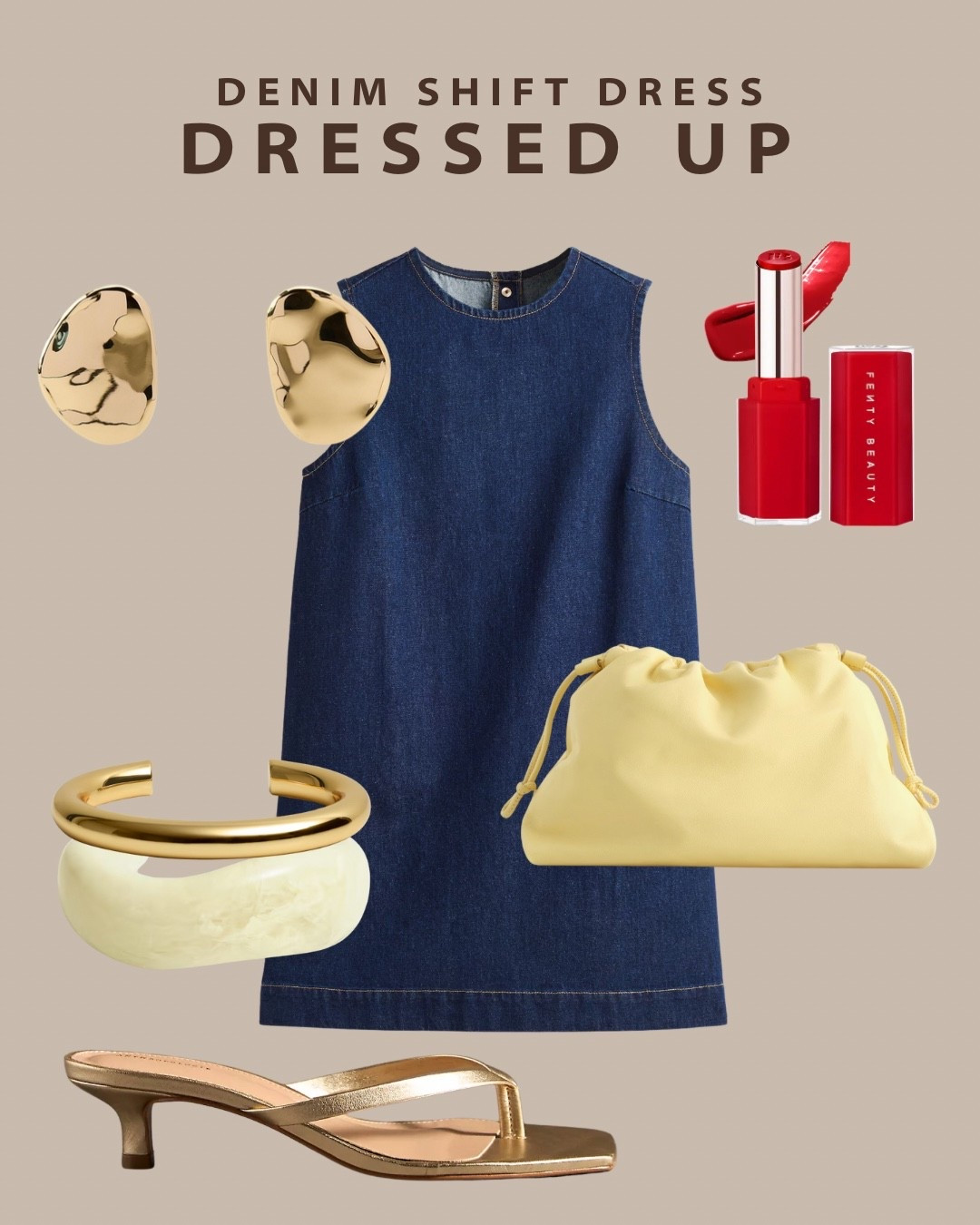 Denim shift dress outfit 

#LTKSeasonal #LTKFindsUnder100 #LTKShoeCrush