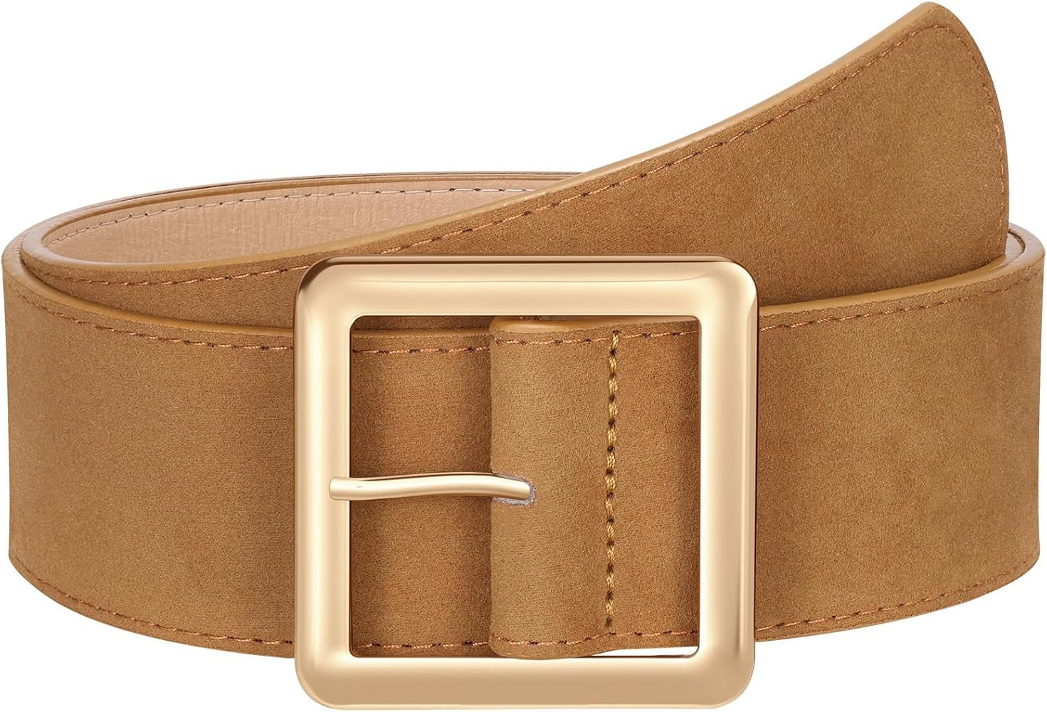 JASGOOD Women Wide Suede Belt Chunky Belts For Jeans Dresses Coats Ladies Waist Belt With Fashion... | Amazon (US)