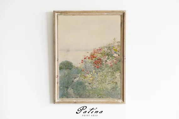 Vintage Spring Landscape Painting | Antique Prints | Spring Flowers | Country Farmhouse Decor | P... | Etsy (US)