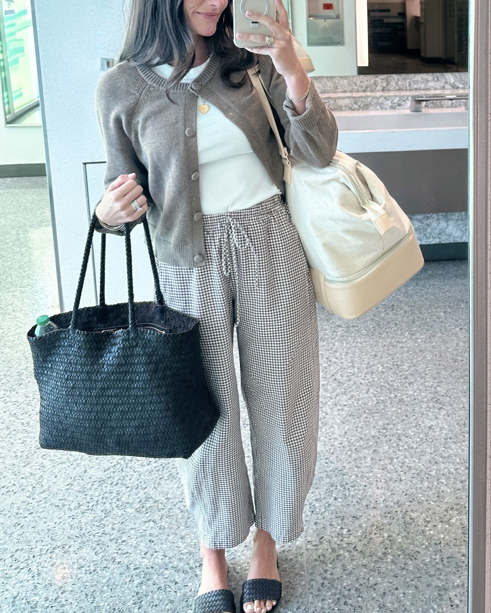 Travel day look! 🤎 wearing an xxs petite in the pants  

#LTKCon #LTKFindsUnder50 #LTKFindsUnder100