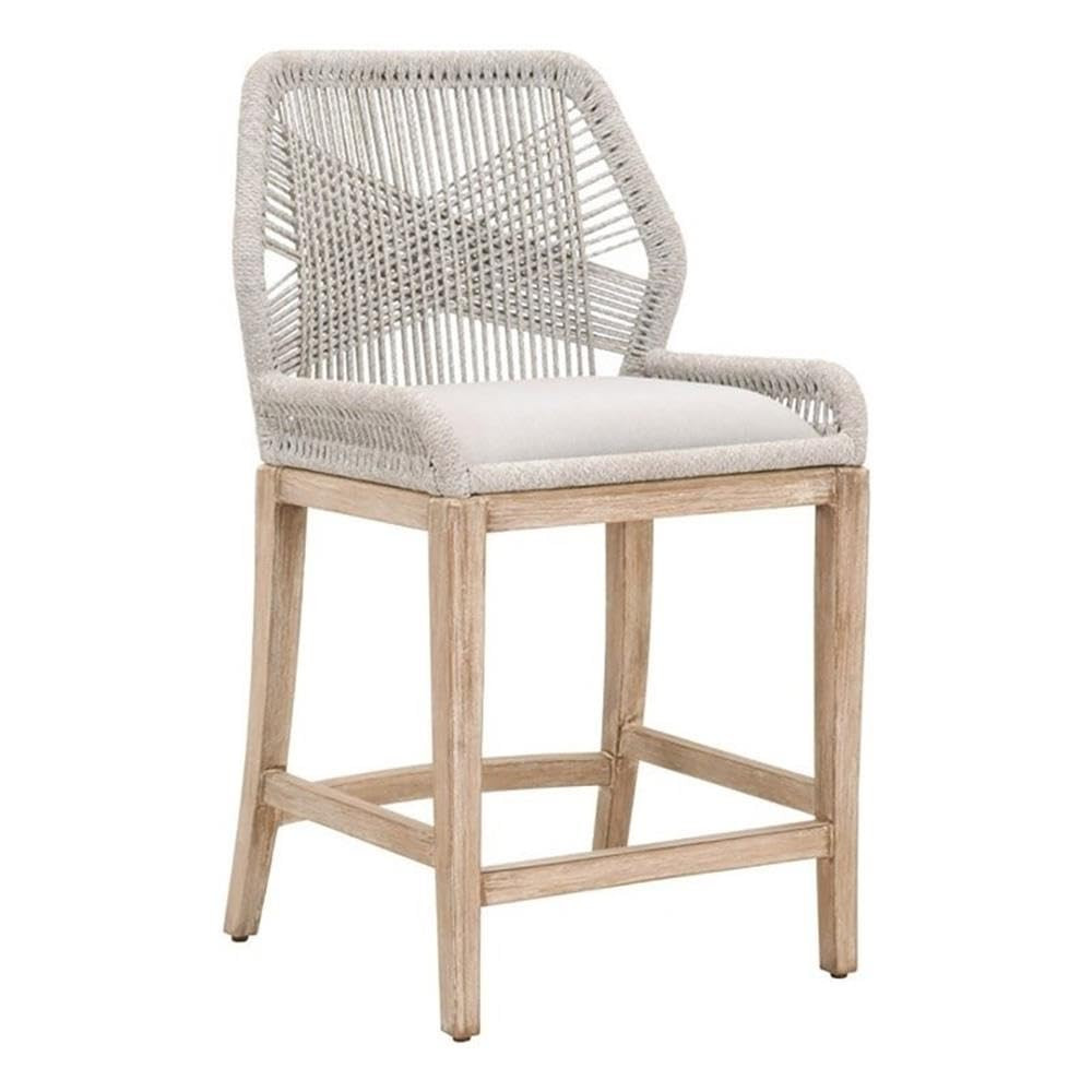 MAKLAINE 26" Transitional Fabric/Aluminum Counter Stool in Taupe/Natural Gray | Amazon (US)