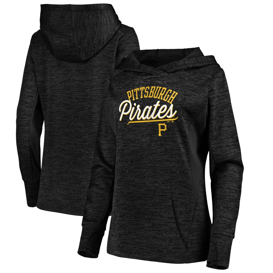 Women's Pittsburgh Pirates Majestic Heathered Black Simplicity Pullover Hoodie | MLB Shop