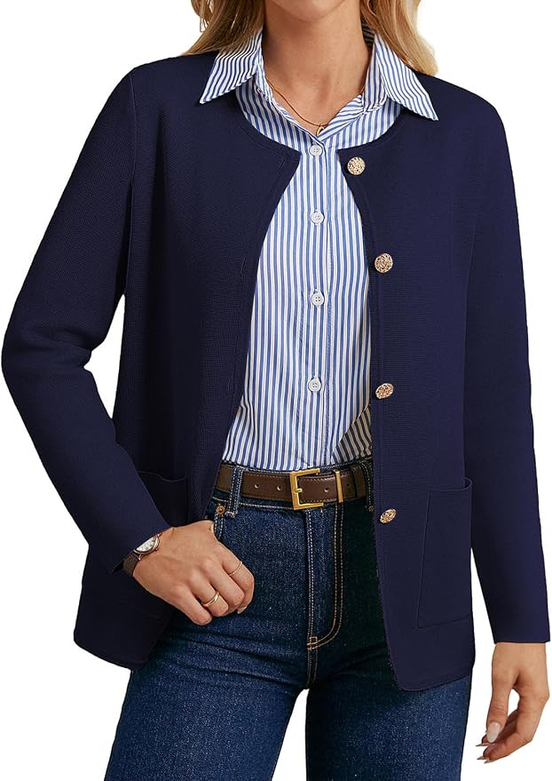 GRACE KARIN 2025 Fall Long Sleeve Cardigan, Sweater Blazers for Women Business Casual, Open Front... | Amazon (US)