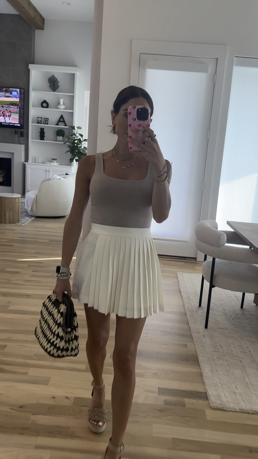 Pleated skirt size xxs tan bodysuit size Xs summer outfit idea 

#LTKFindsUnder50 #LTKFindsUnder100