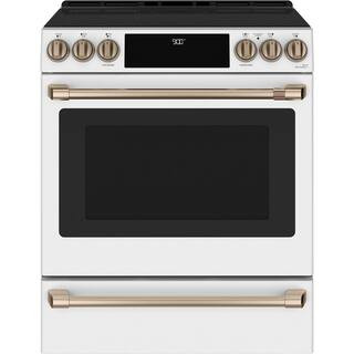 Cafe 30 in. 5 Burner Element Slide-In Smart Induction Range with Convection Oven in Matte White, ... | The Home Depot