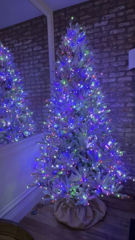 Flocked Christmas Tree with Color Changing Lights- Light Functions:
Fading, Steady, and Twinkling with a Timer.

#LTKhome #LTKSeasonal #LTKHoliday