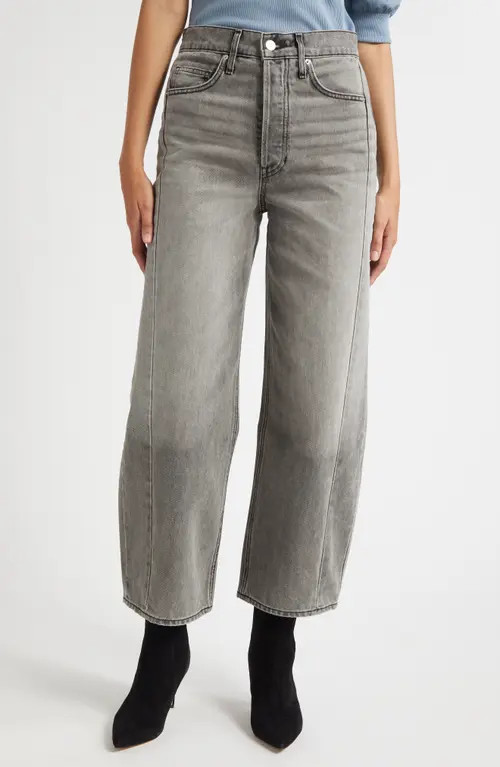 Veronica Beard Ryder High Waist Barrel Leg Jeans in Volcanic Dust at Nordstrom, Size 27 | Nordstrom