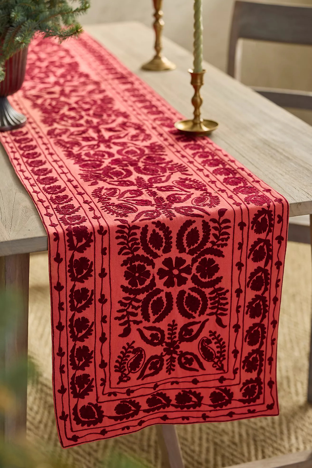 Red Crewel Stitch Runner | Anthropologie (US)