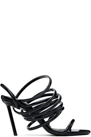 ALAÏA - Black Multistrap Heeled Sandals | SSENSE