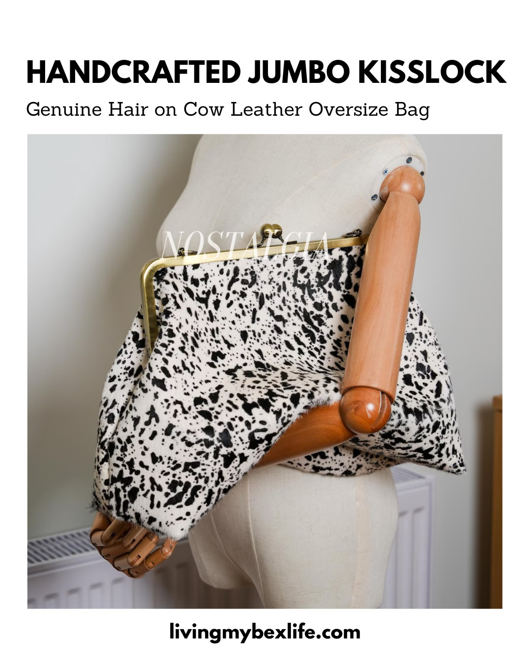 Jumbo Handcrafted Genuine hair on cow leather oversize golden color kiss lock clutch crossbody clasp tote gift for her 

 #LTKdayinmylife #LTKgrwm #LTKootd