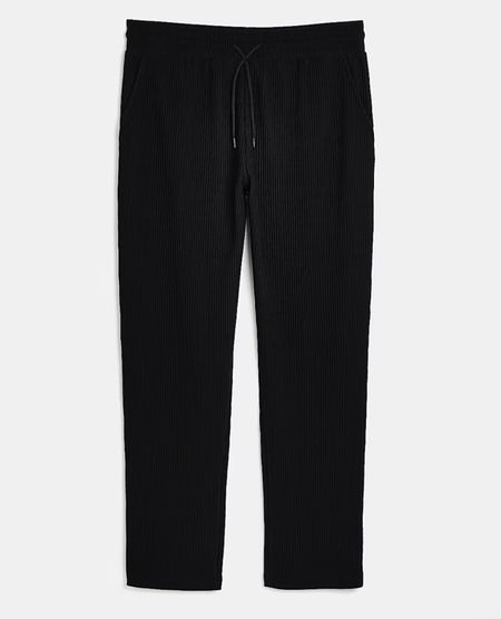 Textured Black Pants
