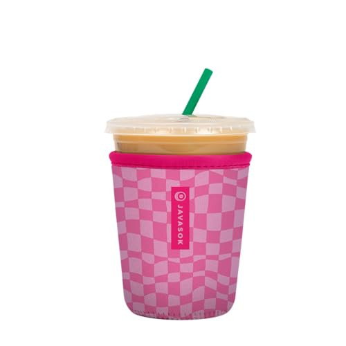 Sok It JavaSok Iced Coffee & Cold Soda Insulated Neoprene Cup Sleeve (Pink Grand Prix, Small: 16-20oz) | Amazon (US)