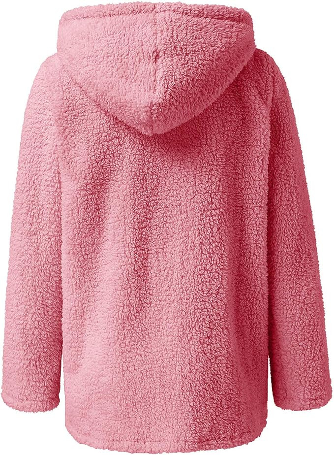Hemlock Women Fleece Hooded Jacket Full Zip Sherpa Jackets Short Faux Fur Coat Winter Hooded Over... | Amazon (US)