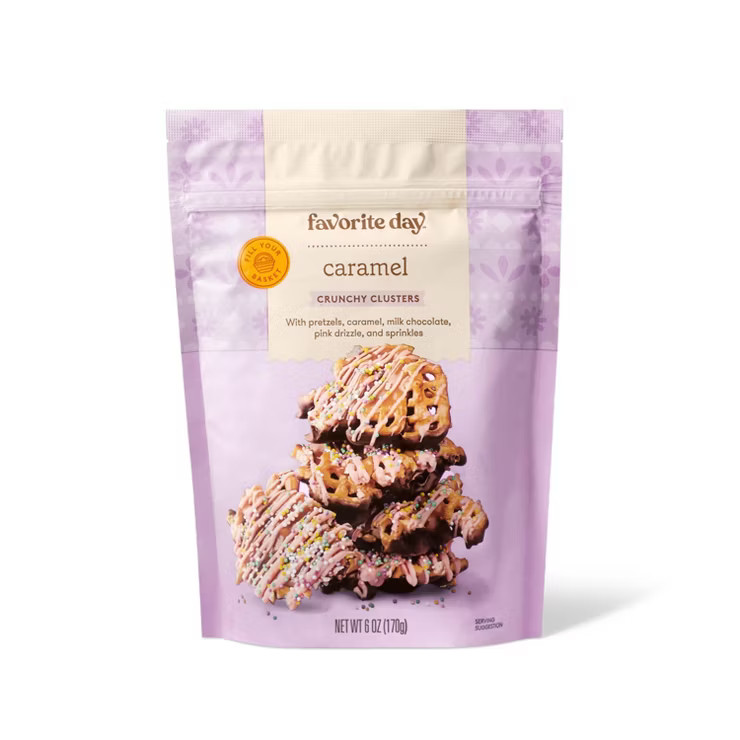 Easter Pretzel Cruncher Milk Chocolate Caramel with Pink Drizzle and Pastel Nonpareils - 6oz - Fa... | Target