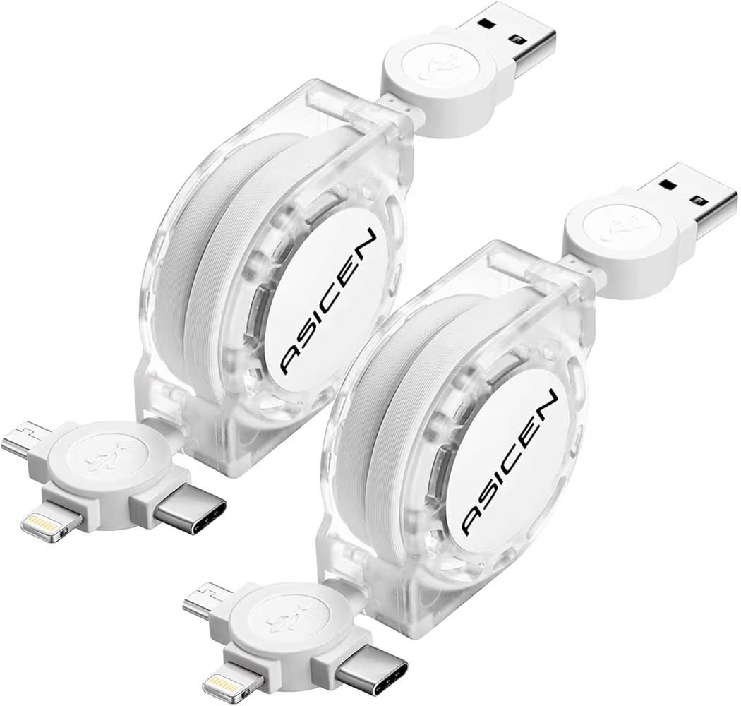 3 in 1 Retractable Multi Charging Cable, 2Pack Multi Fast Charging Cord Retractable Charger Data ... | Amazon (US)