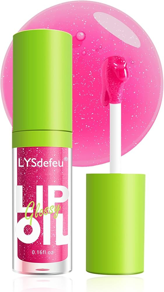 Lip Oil Lip Glaze-1Pcs Big Brush Head Hydrating Pink Lip Glow Oil,Shiny Transparent Lip Gloss Plu... | Amazon (US)