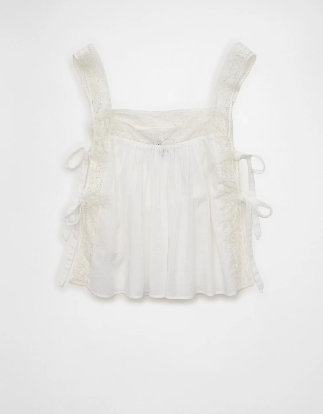 AE Side-Tie Lace Trim Cami | American Eagle Outfitters (US & CA)