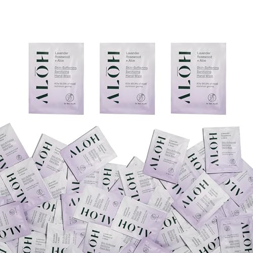 ALŌH Skin - Softening Sanitizing Hand Wipes – Lavender Rosewood + Aloe - 1 Box of 500ct Individually Wrapped Wipes | Amazon (US)