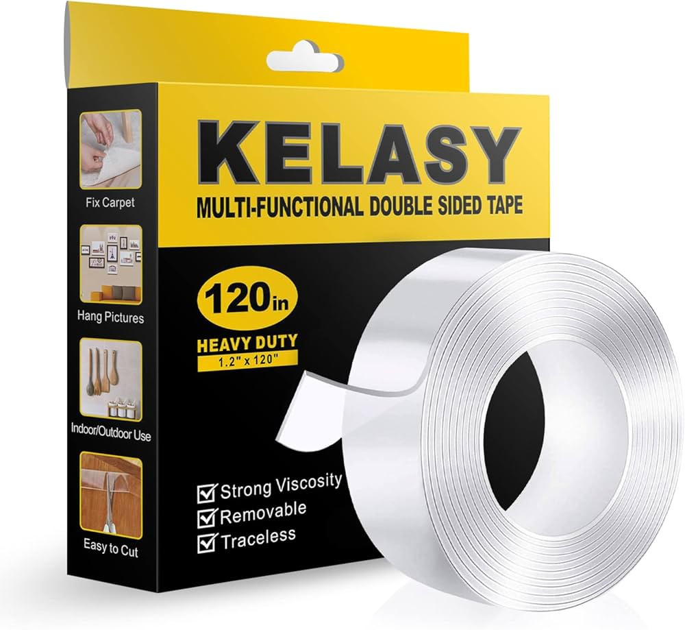Nano Double Sided Tape Heavy Duty,Extra Strong Sticky Double Sided Mounting Tape,1.2" x 120",Clea... | Amazon (US)