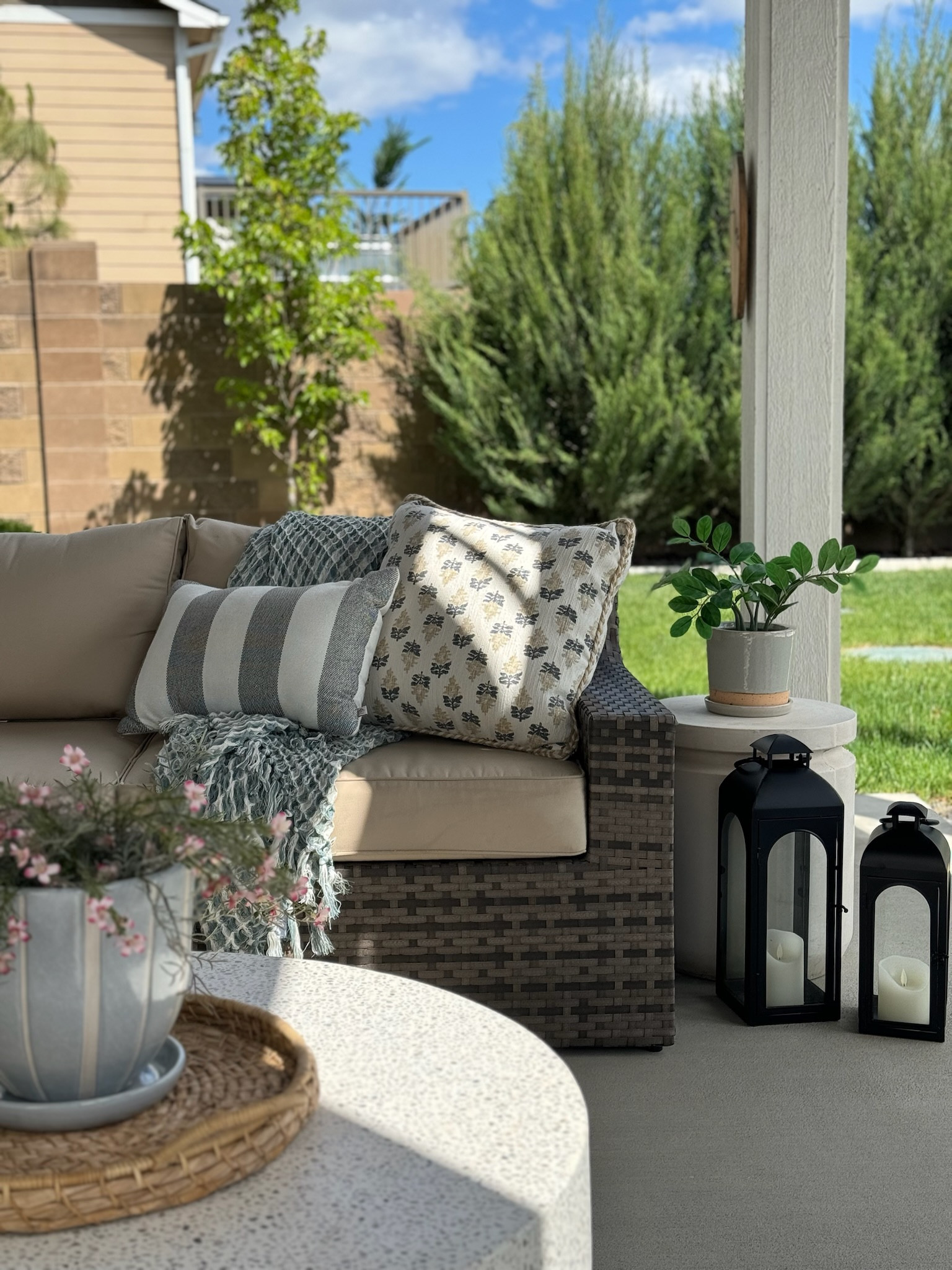 I’m loving all these outdoor throw pillows! This is one of my favorite spots to be in the summer! Our sectional is from Costco a few years ago, but I link some similar style wicker sectionals and sofas below! 

#LTKStyleTip #LTKSeasonal #LTKHome
