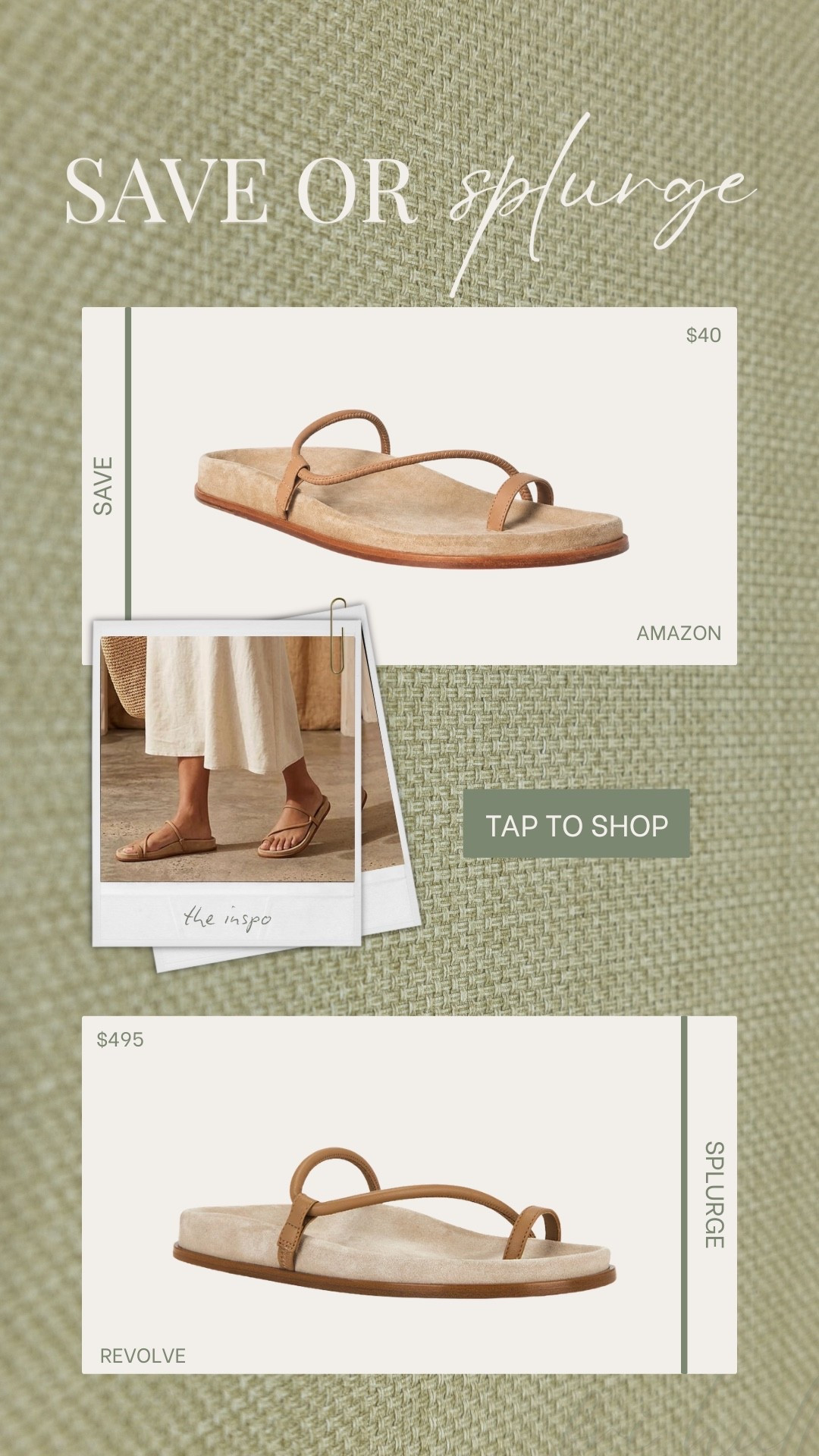 Save or splurge: sandals edition!

Spring sandals, summer sandals, simple sandals

#LTKSeasonal