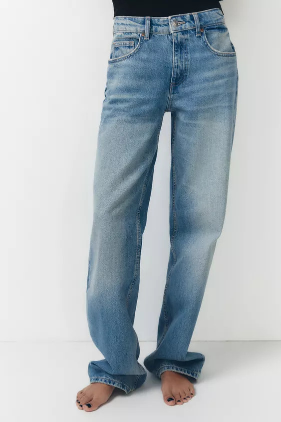FULL LENGTH TRF MID-RISE WIDE LEG JEANS | Zara US