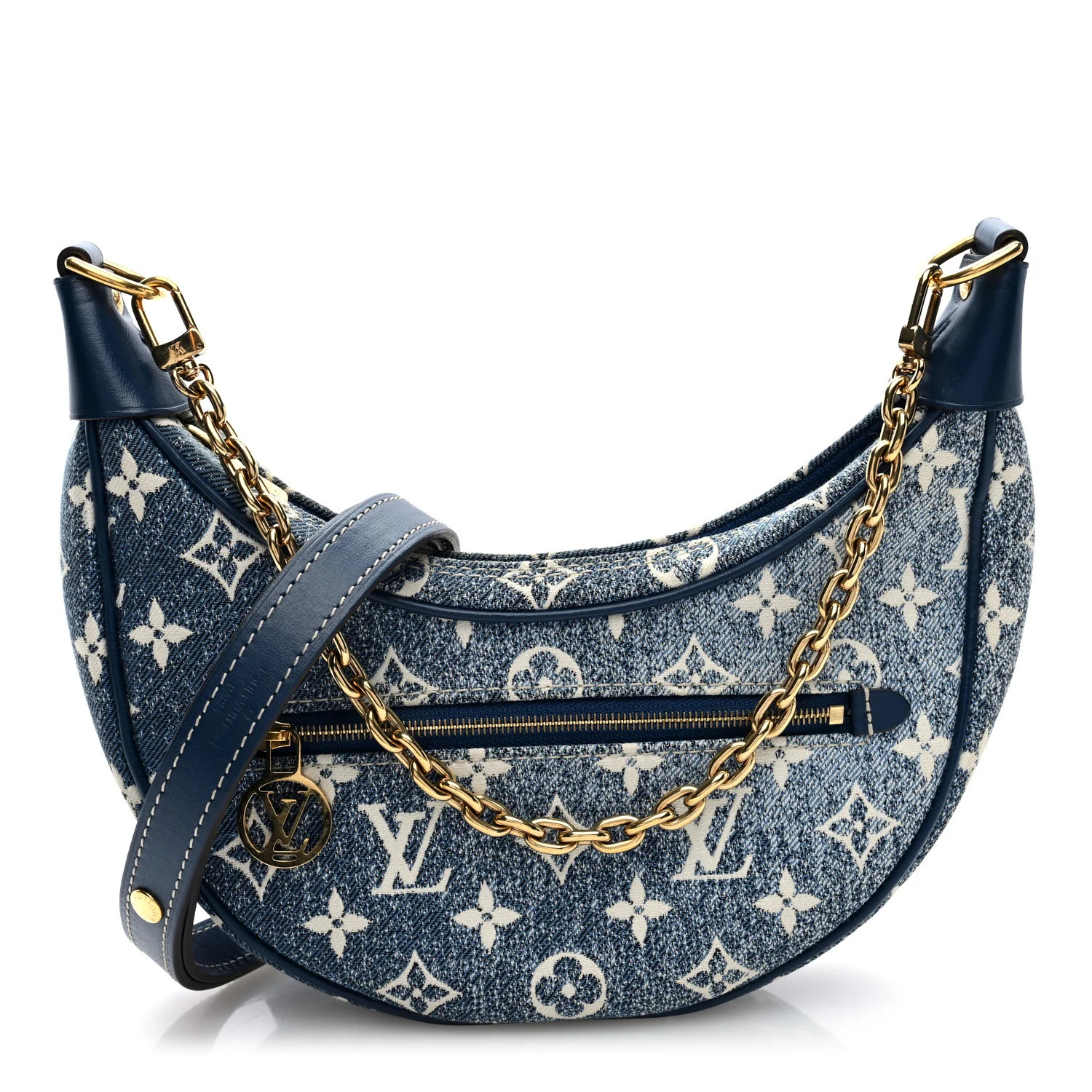 Monogram Jacquard Denim Loop Bleu | FASHIONPHILE (US)