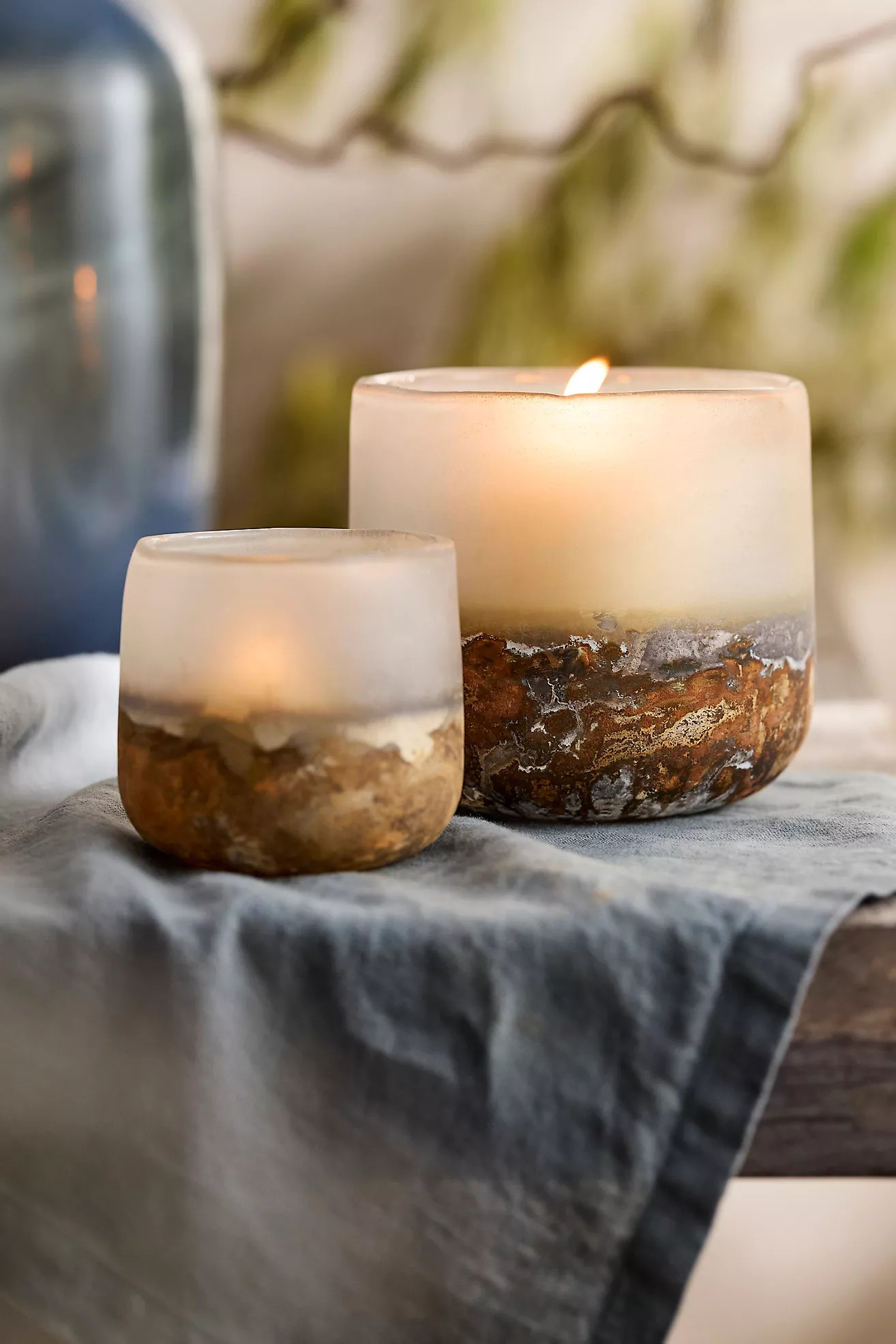 Burnished Glass Votive Holder | Anthropologie (US)