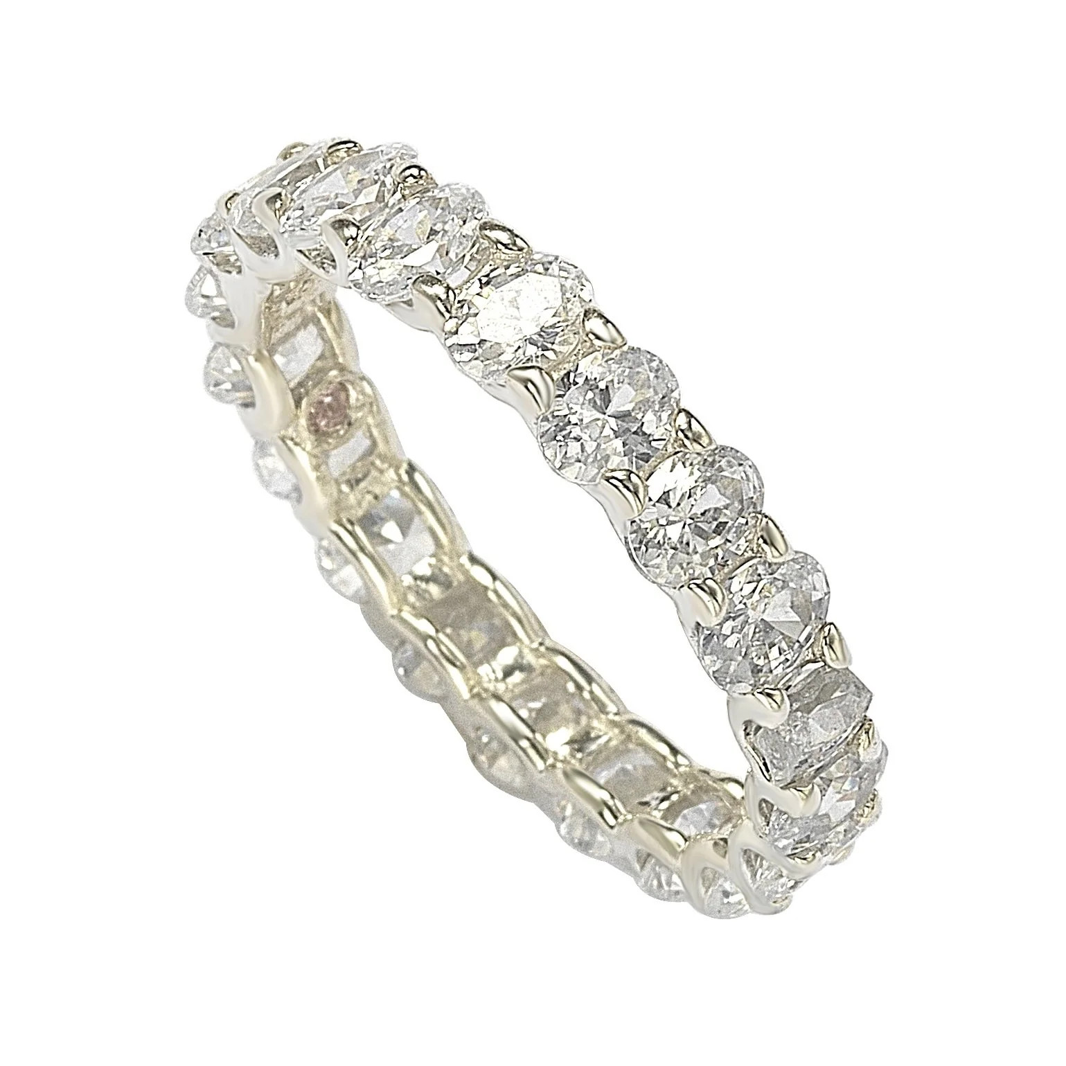 Suzy Levian Sterling Silver Oval U-Shape Cubic Zirconia Eternity Band | SUZY LEVIAN