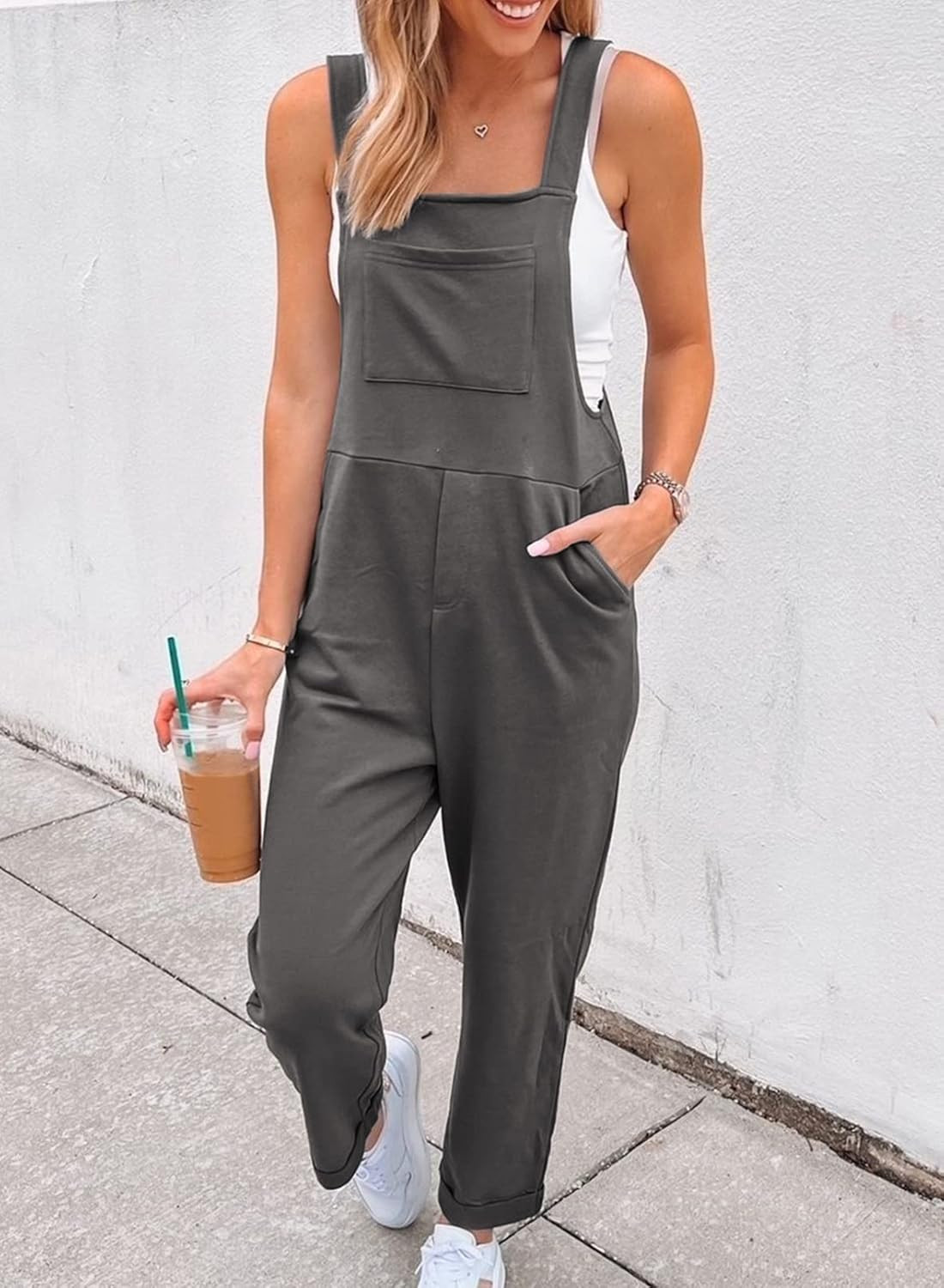 BLENCOT Casual Overalls Women Adjustable Straps Romper Fashion Comfy Summer Jumpsuit with Pockets | Amazon (US)