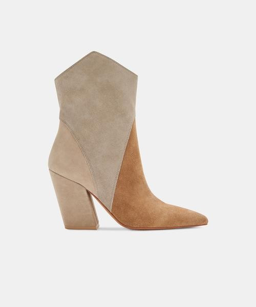 NESTLY BOOTIES IN TAUPE MULTI SUEDE | DolceVita.com