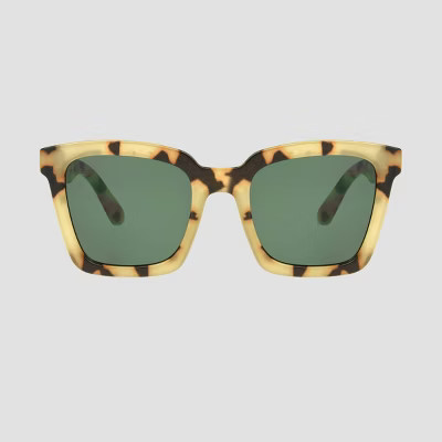 Women's Tortoise Shell Print Square Sunglasses - A New Day™ Brown | Target
