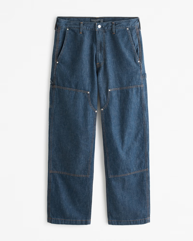 Abercrombie & Fitch Men's Baggy Workwear Jean in Dark Wash - Size 31 X 30 | Abercrombie & Fitch (US)